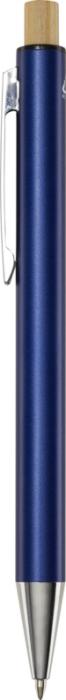 Guľôčkové pero Cyrus z recyklovaného hliníka, modrá farba atramentu