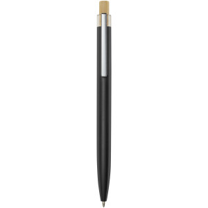 Guľôčkové pero Nooshin z recyklovaného hliníka, čierna farba atramentu - Reklamnepredmety