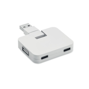 Štvorportový 2.0 USB rozbočovač SQUARE-C - Reklamnepredmety