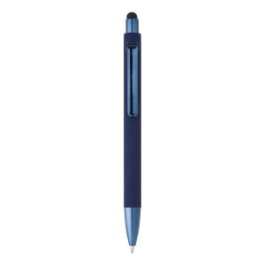 Plastové guľôčkové pero s modrou náplňou a stylusom - Reklamnepredmety