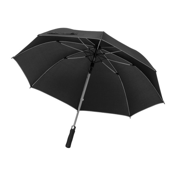 Čierny dáždnik s farebnou kostrou