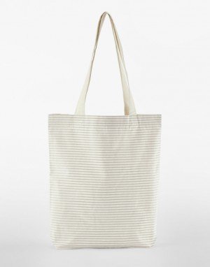 Pruhovaná nákupná taška z organickej bavlny - Reklamnepredmety