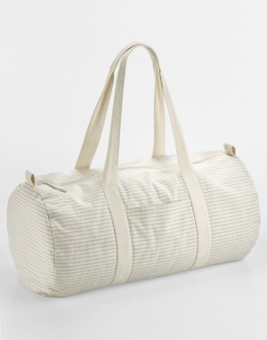 Pruhovaná taška Barrel z organickej bavlny - Reklamnepredmety