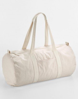 Pruhovaná taška Barrel z organickej bavlny - Reklamnepredmety