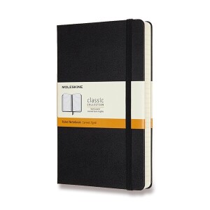 Zápisník Moleskine Expanded - tvrdé dosky, L, linajkový — čierna