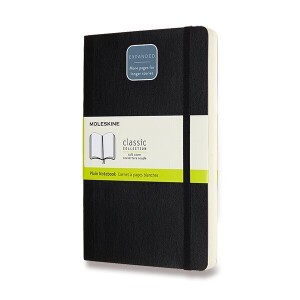 Zápisník Moleskine Expanded - měkké desky, L, čistý — čierna