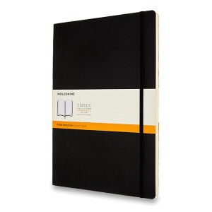 Zápisník Moleskine - měkké desky A4, linkovaný, černý - Reklamnepredmety