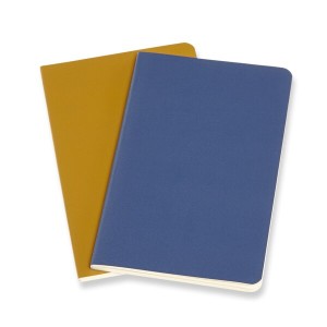 Sešity Moleskine Volant - měkké desky S, linkované, 2 ks, výběr barev modrá/ žltá - Reklamnepredmety