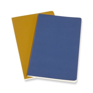 Sešity Moleskine Volant - měkké desky L, čisté, 2 ks, výběr barev modrá/ žltá - Reklamnepredmety