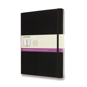 Zápisník Moleskine - tvrdé desky XL, linkovaný-čistý, černý - Reklamnepredmety