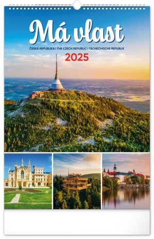 Nástenný kalendár "Má vlast" 2025, 33 × 46 cm - Reklamnepredmety