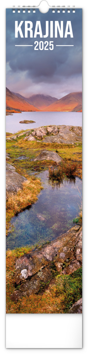 Nástenný kalendár Krajina CZ/SK 2025, 12 × 48 cm - Reklamnepredmety