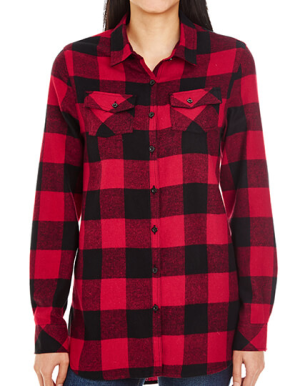 BU5210 Women`s Woven Plaid Flannel Shirt - Reklamnepredmety