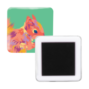 MagBadge Square magnet na chladničku so špendlíkom - Reklamnepredmety