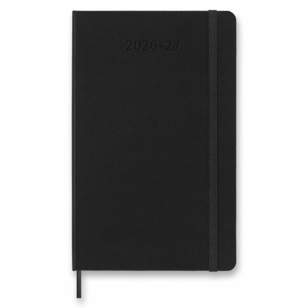 18-mesačný diár Moleskine 2026-27 - tvrdé dosky, L, denný, čierny