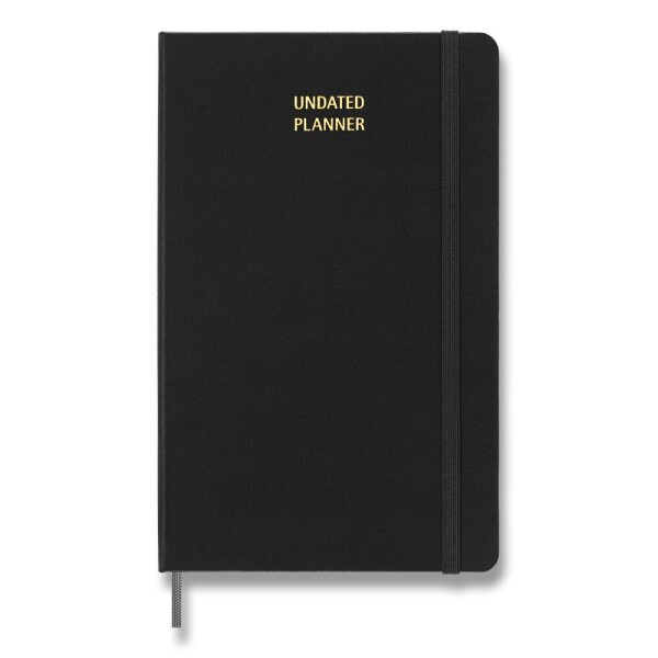 Diár Moleskine Uni, tvrdé dosky - L, týždenný, nedatovaný, čierny
