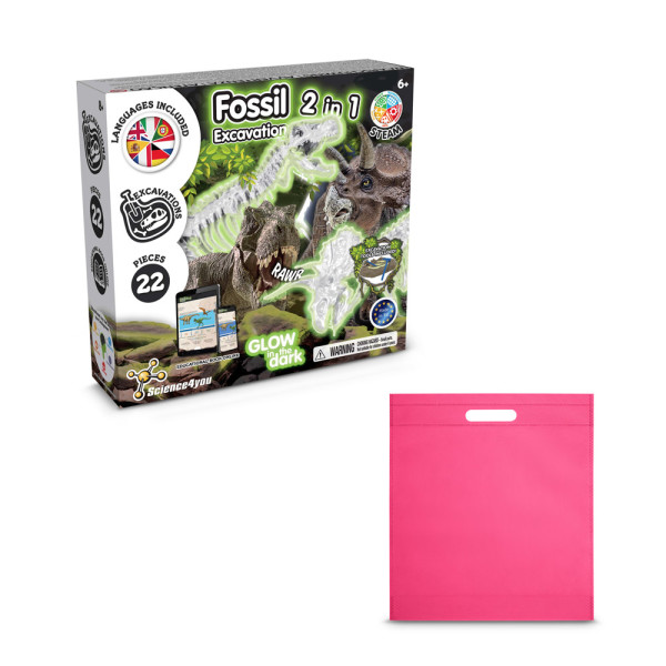 2 in 1 Fossil Excavation Kit IV. Vzdelávacia hra pre deti dodáva sa s darčekovým vreckom z netkanej textílie (80 g/m²)
