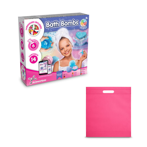 Bath Bombs Kit IV. Vzdelávacia hra pre deti dodáva sa s darčekovým vreckom z netkanej textílie (80 g/m²)