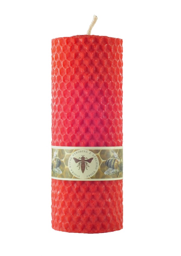 Červená valcovitá sviečka 120 mm