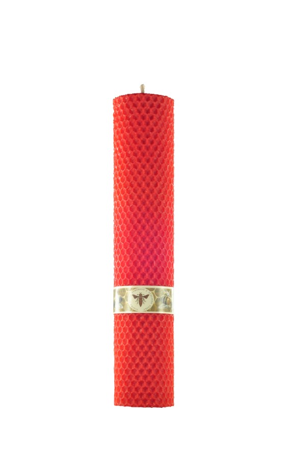 Červená valcovitá sviečka 240 mm