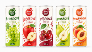 100% ovocná štava 250 ml — farebná