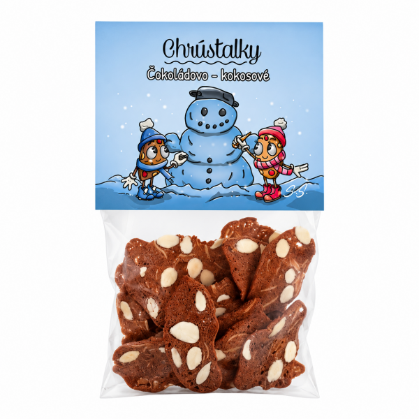 Chrústalky čokoládovo-kokosové (etiketa snehuliak), 50 g