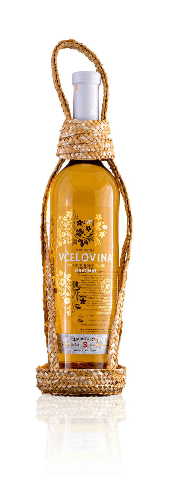 Včelovina Originál 750 ml v slamenom košíku