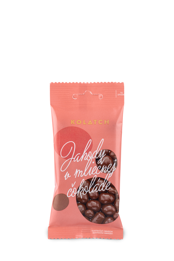 DRAŽÉ – BIO Jahody v mliečnej čokoláde 35 g