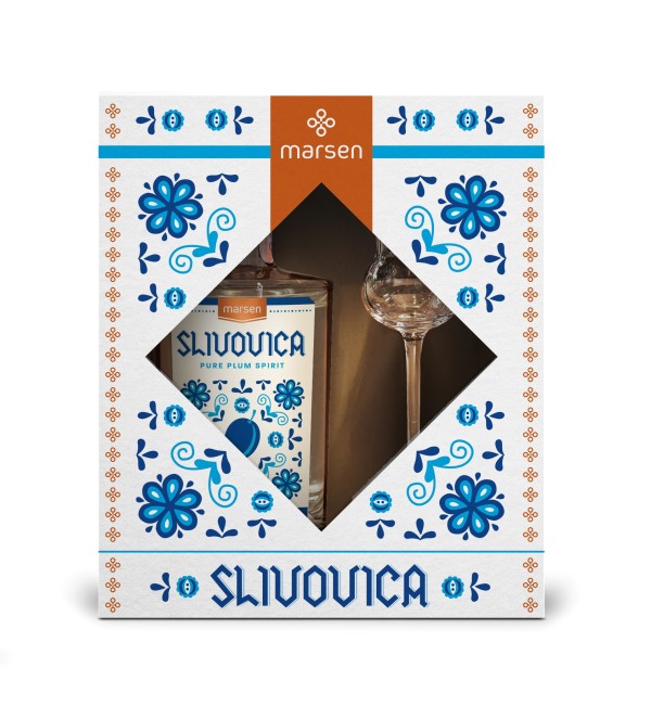 Darčekové balenie Slivovica Traditional 42% s pohárikom