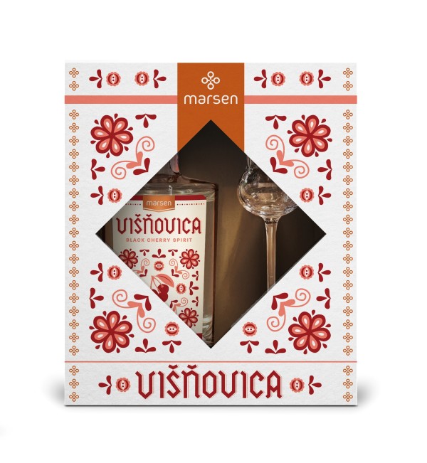 Darčekové balenie Višňovica Traditional 42% s pohárikom