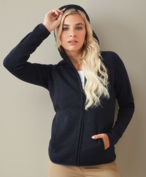 Dámska pletená fleecová bunda s kapucňou Lux Knit Fleece Jacket Women - Reklamnepredmety