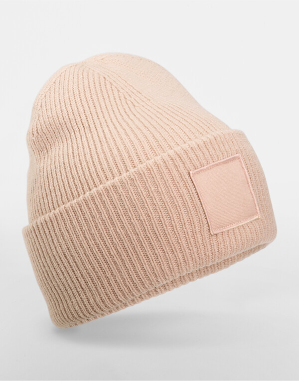 Deep Cuffed Tonal Patch Beanie
