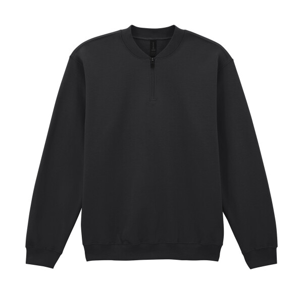 Mäkká fleece mikina pre dospelých so 1/4 zipsom
