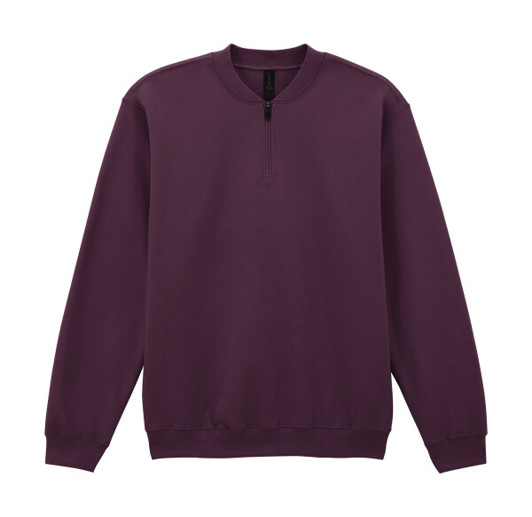 Mäkká fleece mikina pre dospelých so 1/4 zipsom