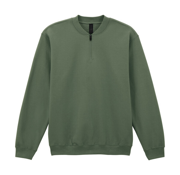 Mäkká fleece mikina pre dospelých so 1/4 zipsom