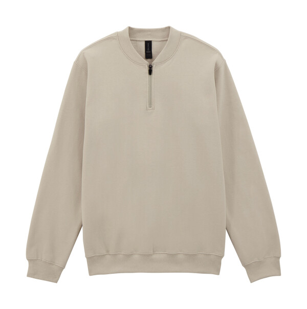 Mäkká fleece mikina pre dospelých so 1/4 zipsom