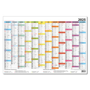 Plánovací kalendár farebný 2025 - Reklamnepredmety
