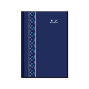 Denný diár A5 - FOLK EXTRA modrý 2025 - Reklamnepredmety