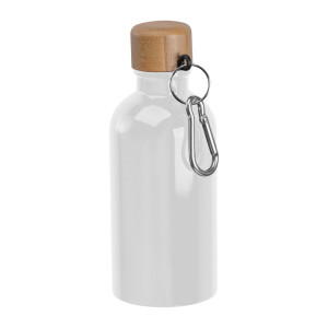 Nerezová fľaša s karabínou, 400 ml - Reklamnepredmety