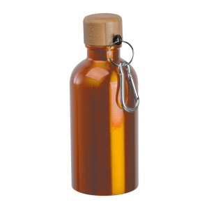 Nerezová fľaša s karabínou, 400 ml - Reklamnepredmety
