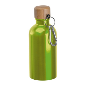Nerezová fľaša s karabínou, 400 ml - Reklamnepredmety