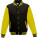 JH043K Kids Varsity Jacket - JH043K-Jet-Black-Sun-Yellow - variant Ls 1000081355