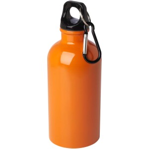 400 ml fľaša na vodu Oregon z nerezovej ocele s certifikáciou RCS a karabínou - Reklamnepredmety