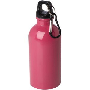 400 ml fľaša na vodu Oregon z nerezovej ocele s certifikáciou RCS a karabínou - Reklamnepredmety