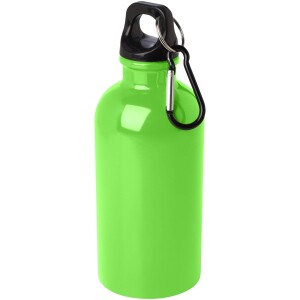 400 ml fľaša na vodu Oregon z nerezovej ocele s certifikáciou RCS a karabínou - Reklamnepredmety