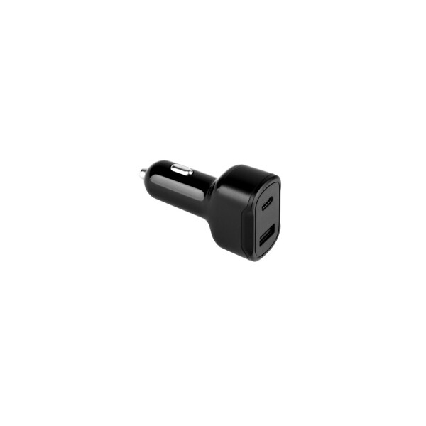 DIRAC. Adaptér do zapaľovača cigariet s portom USB-A 18W a USB-C 20W v 100% rABS