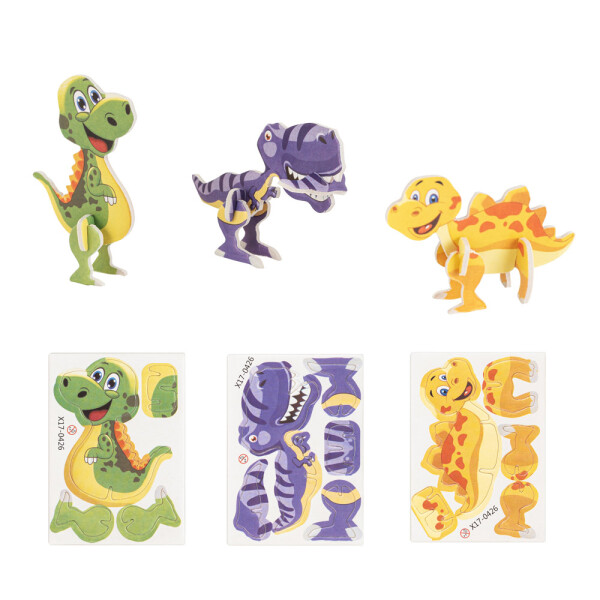 DINOSAURUS. 3D puzzle z papiera a EVA v tvare dinosaura