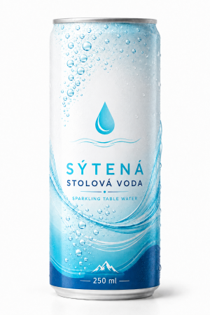Sýtená voda v plechovke 250 ml — rôzne farby