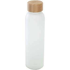 Láhev Lume o objemu 500 ml, z matného sodnovápenatého skla s bambusovým víčkem   - Reklamnepredmety