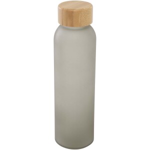 Fľaša Lume s objemom 500 ml, z matného sodnovápenatého skla s bambusovým viečkom - Reklamnepredmety